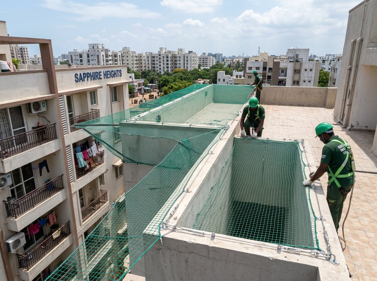 Duct Area Terrace Protection Nets Chennai